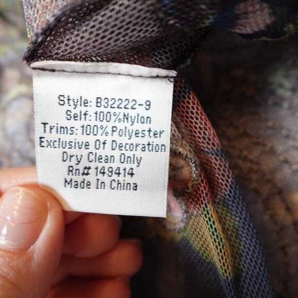 Johnny Was Dress Womens Small Jovie Mesh Biya Flared Skirt Floral Boho - Picture 5 of 11